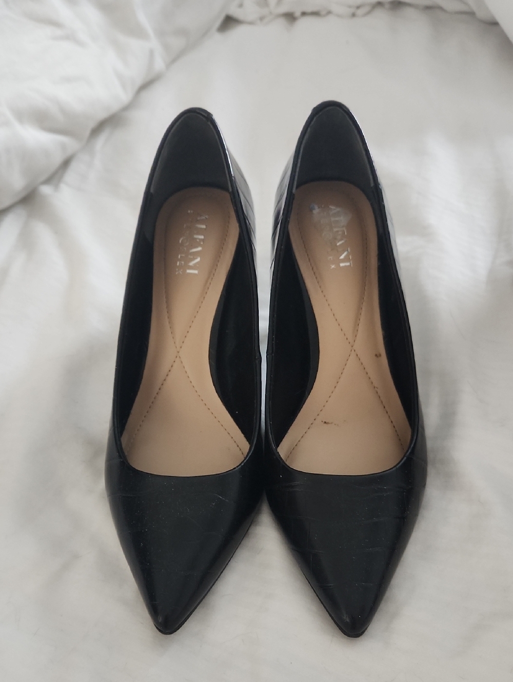Alfani Black Pointed-Toe Patent Pumps